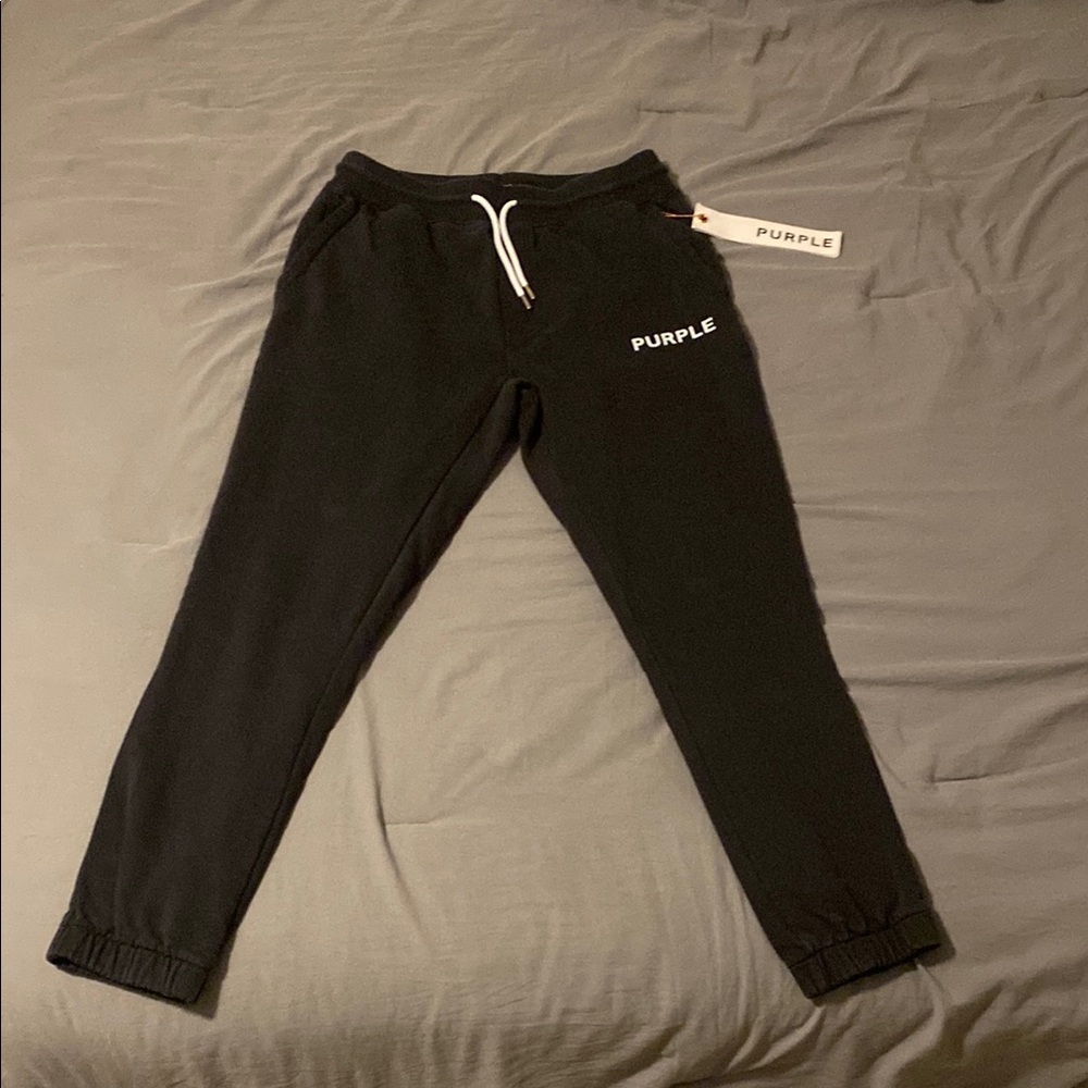 Purple Brand Black Joggers
